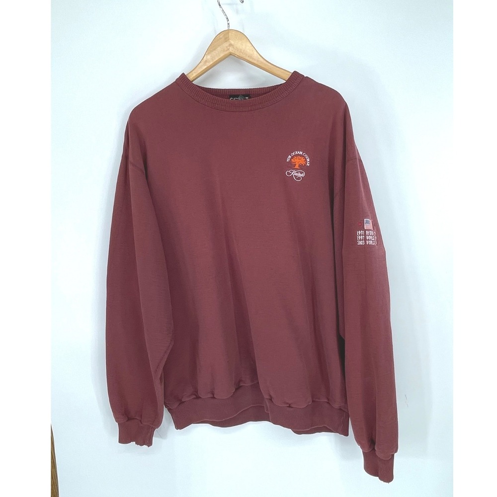 SDI Mens Y2K Sweatshirt XL Crewneck Maroon Kiawah Golf Ryder Cup World Cup
